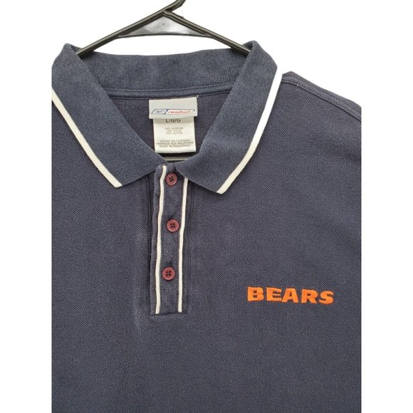 CHICAGO BEARS Shirt Men's Short Sleeve Polo NFL Blue Size Large - Picture 5 of 10